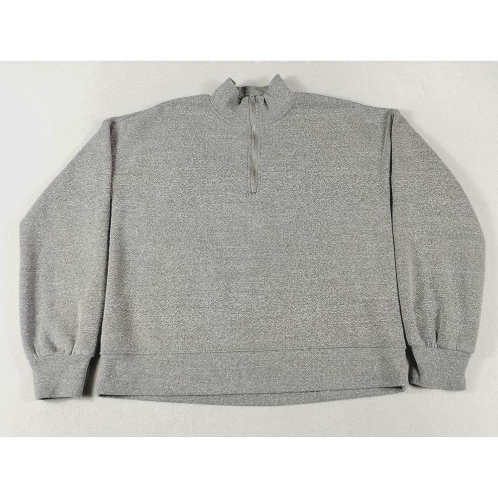 Threads 4 Thought Sweatshirt Mens Medium Gray 1/4 Zip Mock Neck‎ Organic Cotton
